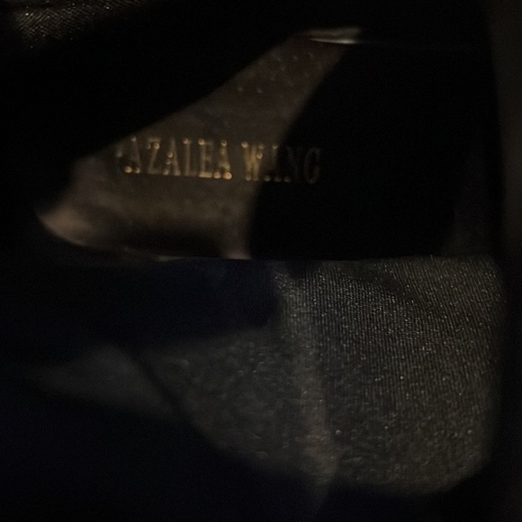 Azalea Wang black boots w/silver chains, faux rhinestones and studs, size 9 / 40 - Picture 13 of 16